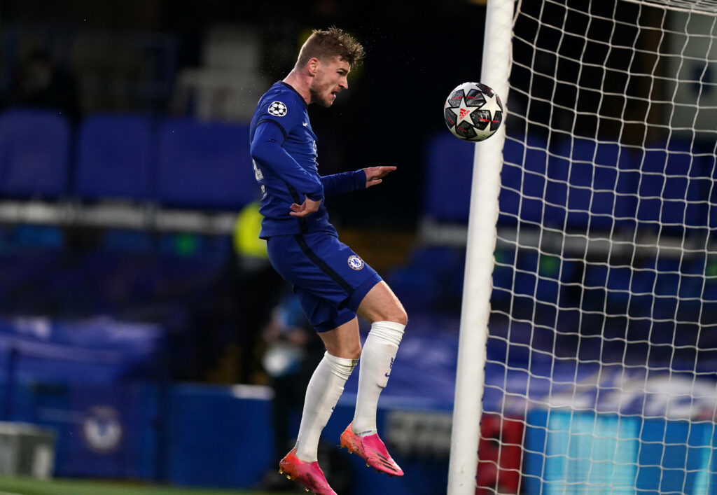 Timo Werner (FC Chelsea) trifft per Kopf zum 1:0